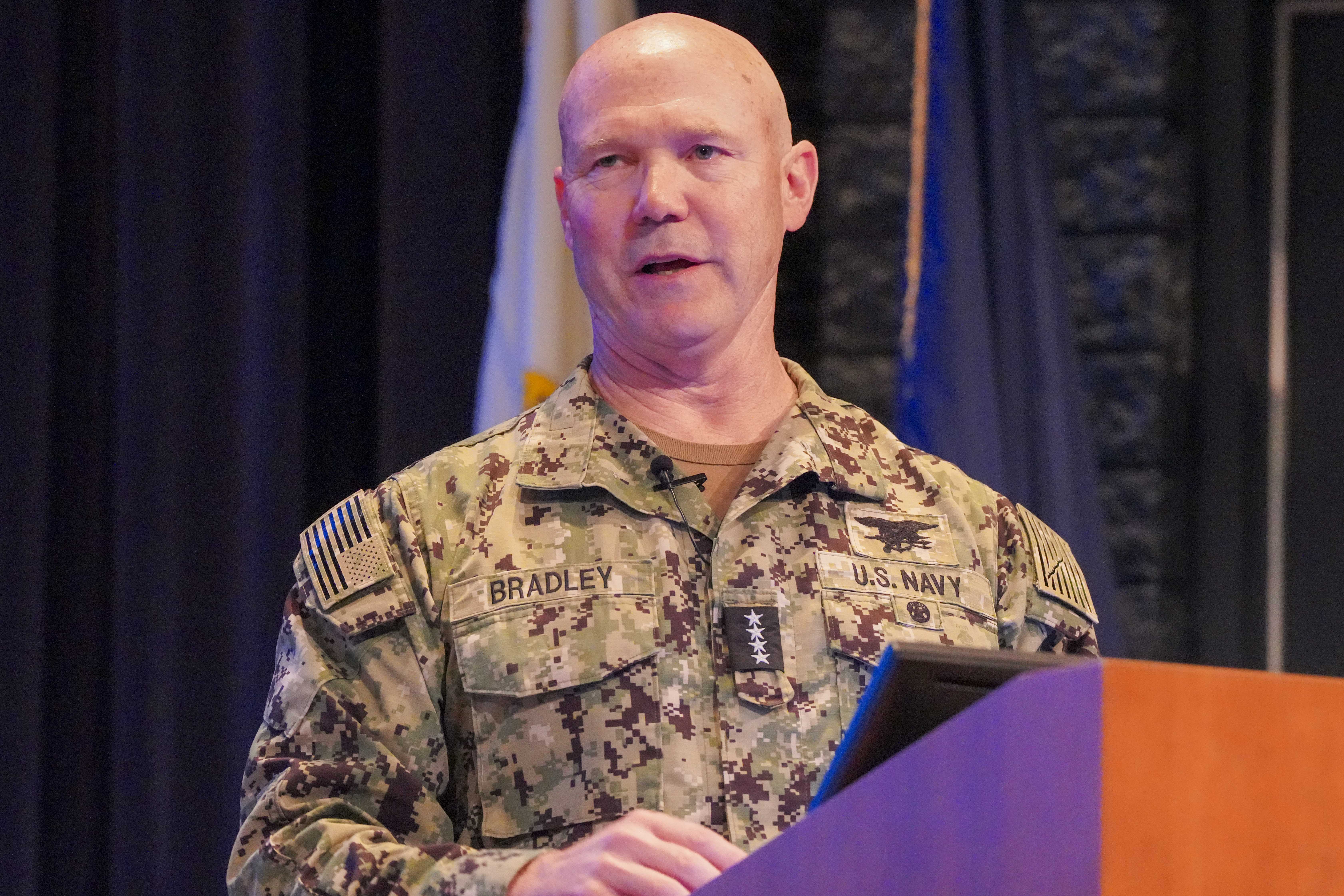 Adm. Frank M. Bradley, commander of U.S. Special Operations Command, received the U.S. Naval War College’s (NWC) 2026 Distinguished Graduate Leadership Award (DLGA) at the war college’s Newport, Rhode Island, campus on March 31.