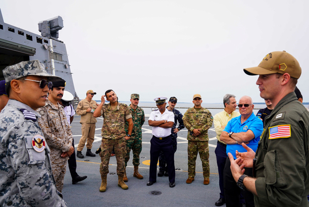Students and faculty from the U.S. Naval War College visited the San Antonio-class amphibious transport dock USS Arlington (LPD 24) pierside during the ship’s brief stop at Naval Station Newport, Aug. 6-7, 2025.