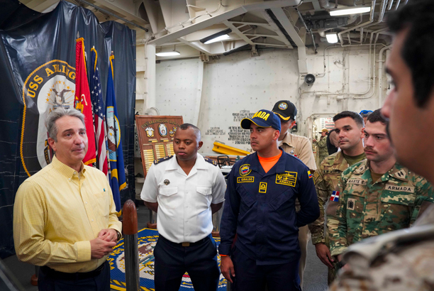 Students and faculty from the U.S. Naval War College visited the San Antonio-class amphibious transport dock USS Arlington (LPD 24) pierside during the ship’s brief stop at Naval Station Newport, Aug. 6-7, 2025.
