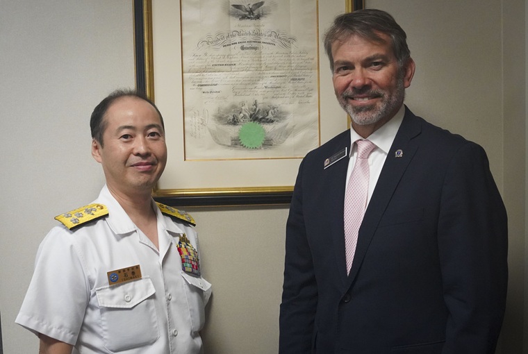 During the visit, Ishimaki met with NWC Provost Dr. Stephen J. Mariano.