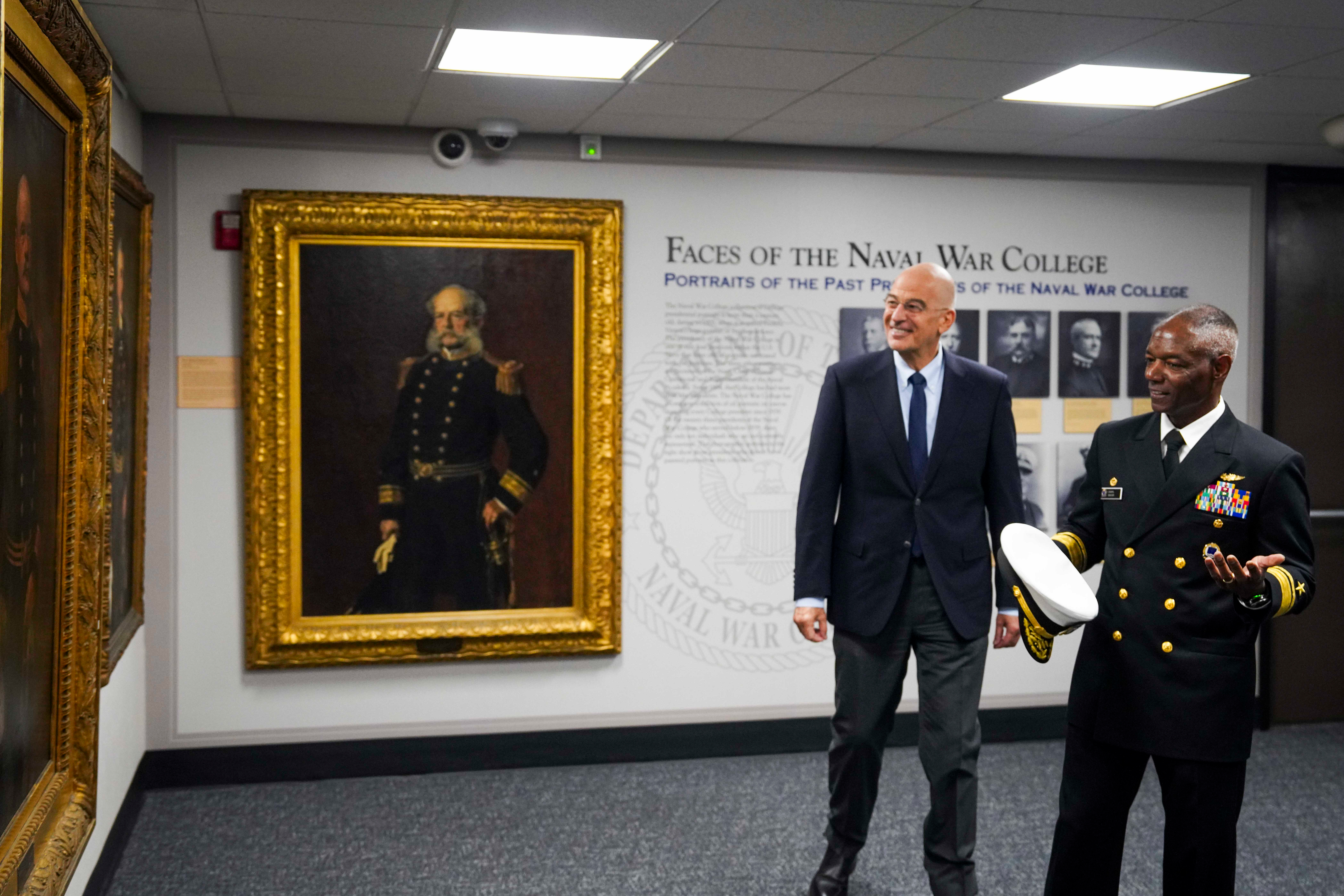 The Hon. Nikos Dendias, Minister of National Defence of the Hellenic Republic, visited the U.S. Naval War College’s (NWC) Newport, Rhode Island, campus on Oct. 15, 2025. 