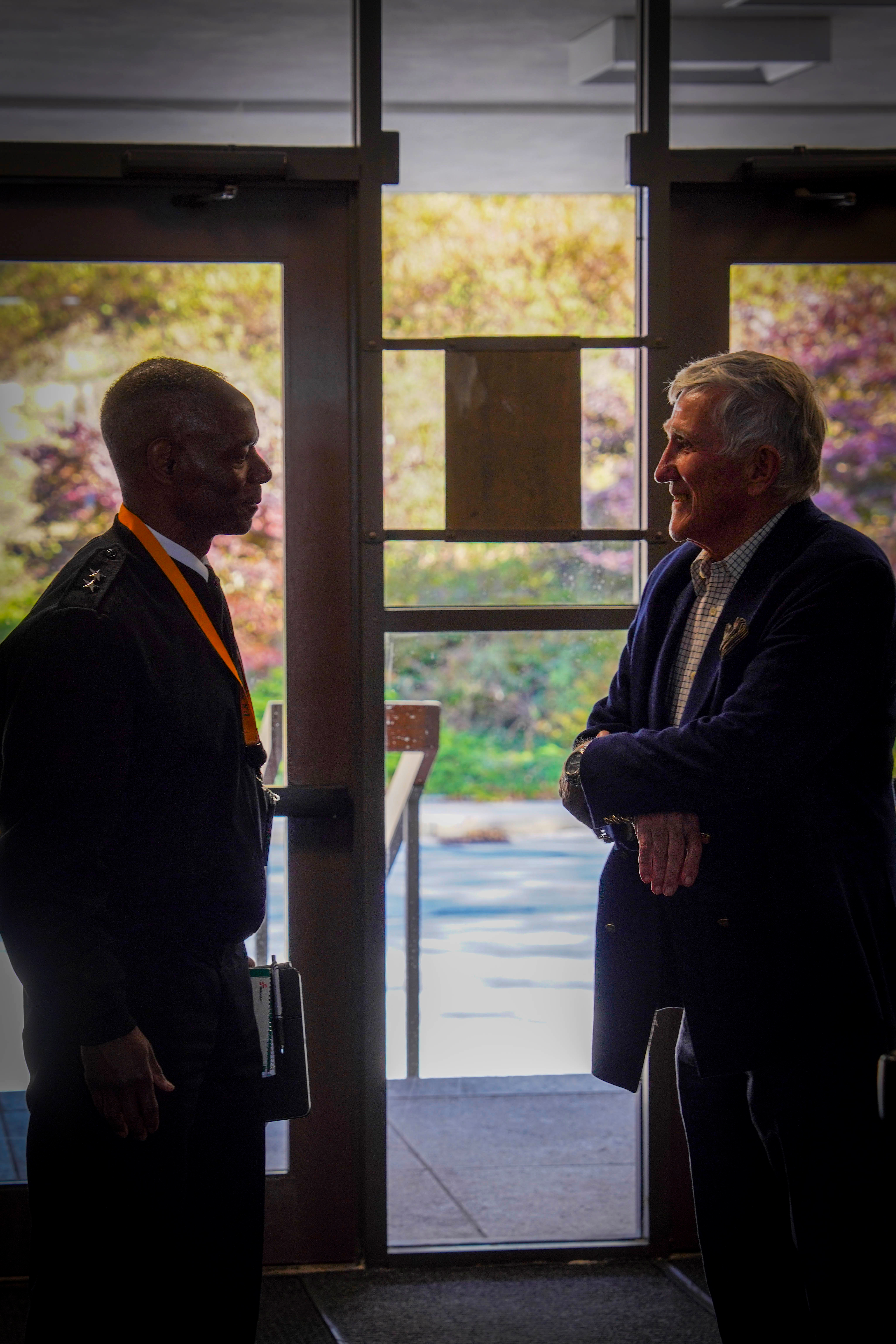 Former Secretary of the Navy John Lehman visited the U.S. Naval War College (NWC)’s Newport, Rhode Island, campus and delivered a lecture to students in the school’s Strategy and War course on Oct. 21, 2025.