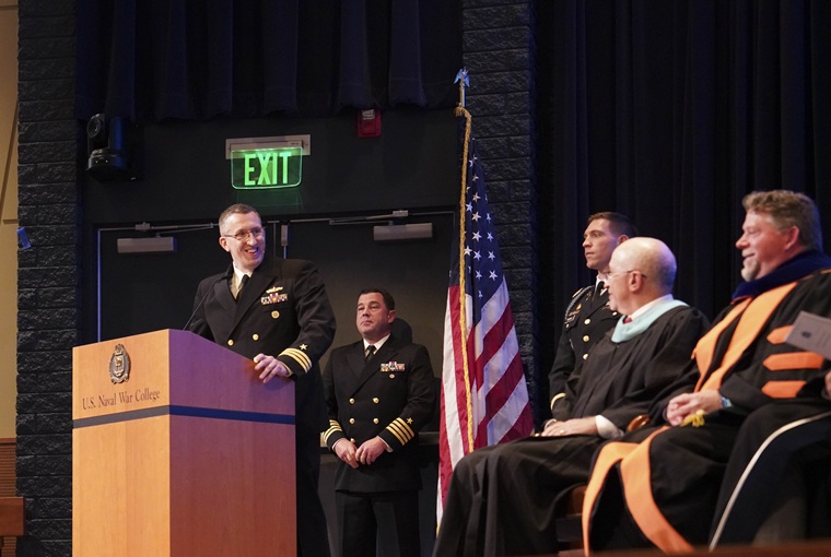 Assistant Prof. Jesse Tumblin, Ph.D., was the faculty speaker for the graduation ceremony.