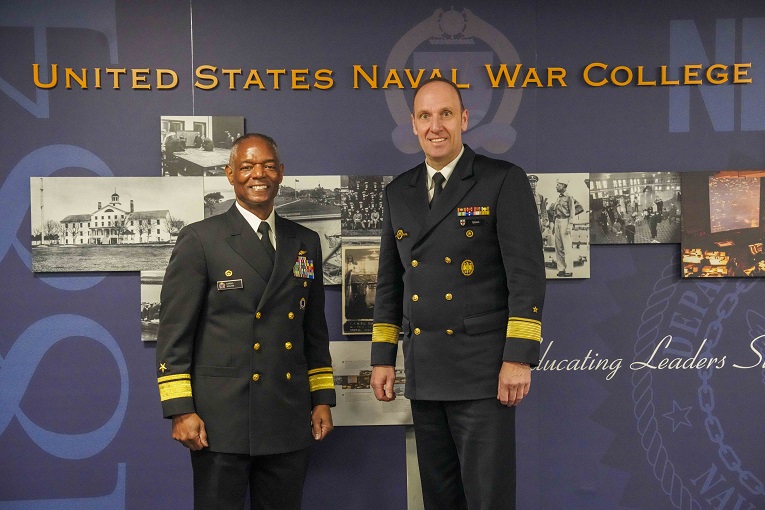 Flotilla Adm. Jens Grimm, chairman of the German Maritime Institute and head of the Mürwik Naval School, visited the U.S. Naval War College (NWC) on Friday, Jan. 16, 2025.