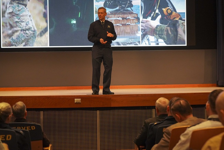 Gen. Ken Wilsbach, Air Force Chief of Staff, spoke at the U.S. Naval War College in Newport on May 6, 2026.