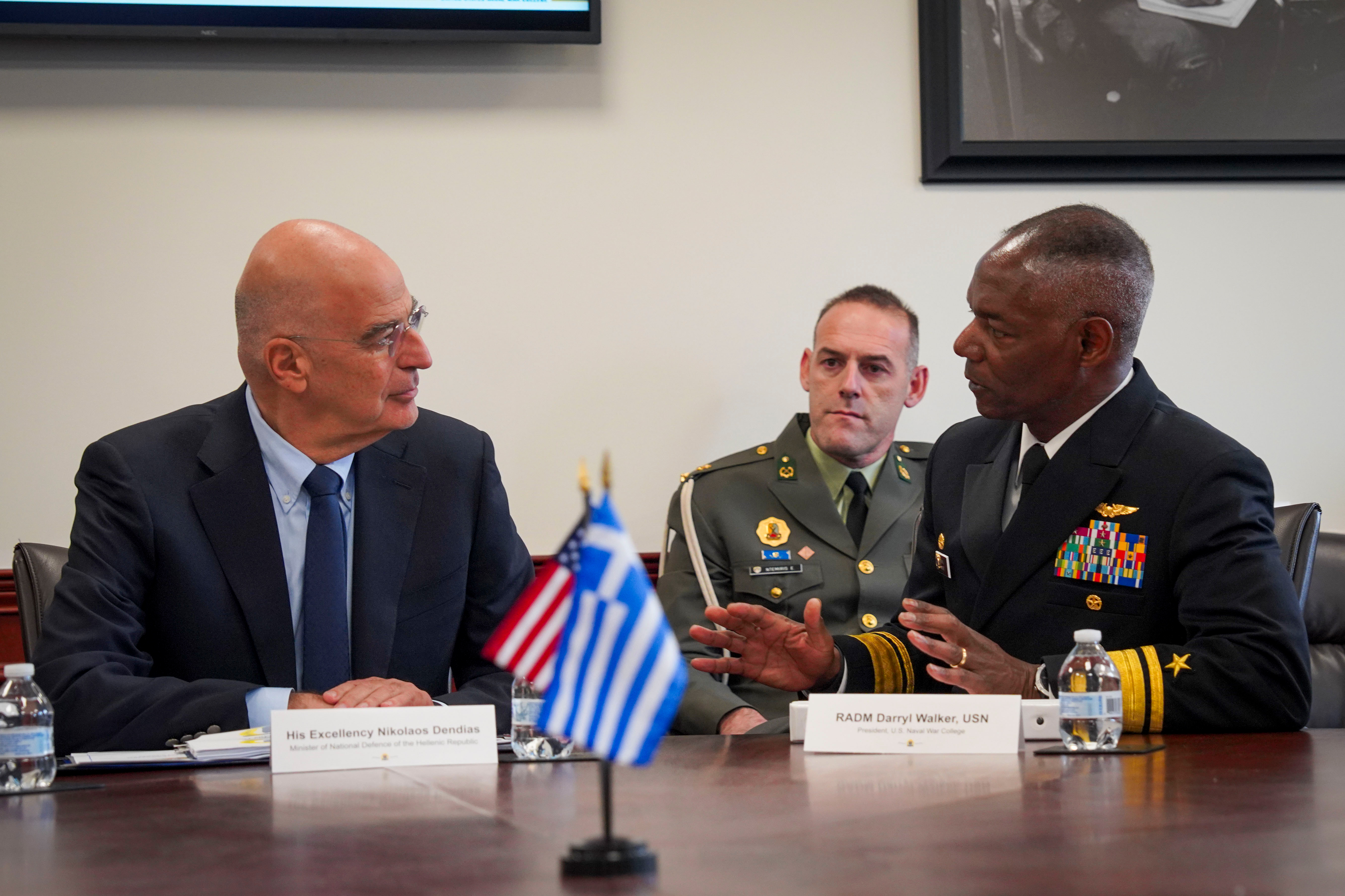 The Hon. Nikos Dendias, Minister of National Defence of the Hellenic Republic, visited the U.S. Naval War College’s (NWC) Newport, Rhode Island, campus on Oct. 15, 2025.