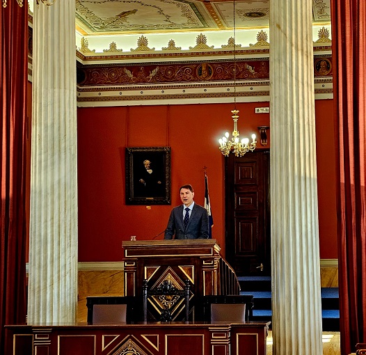 A man at a podium