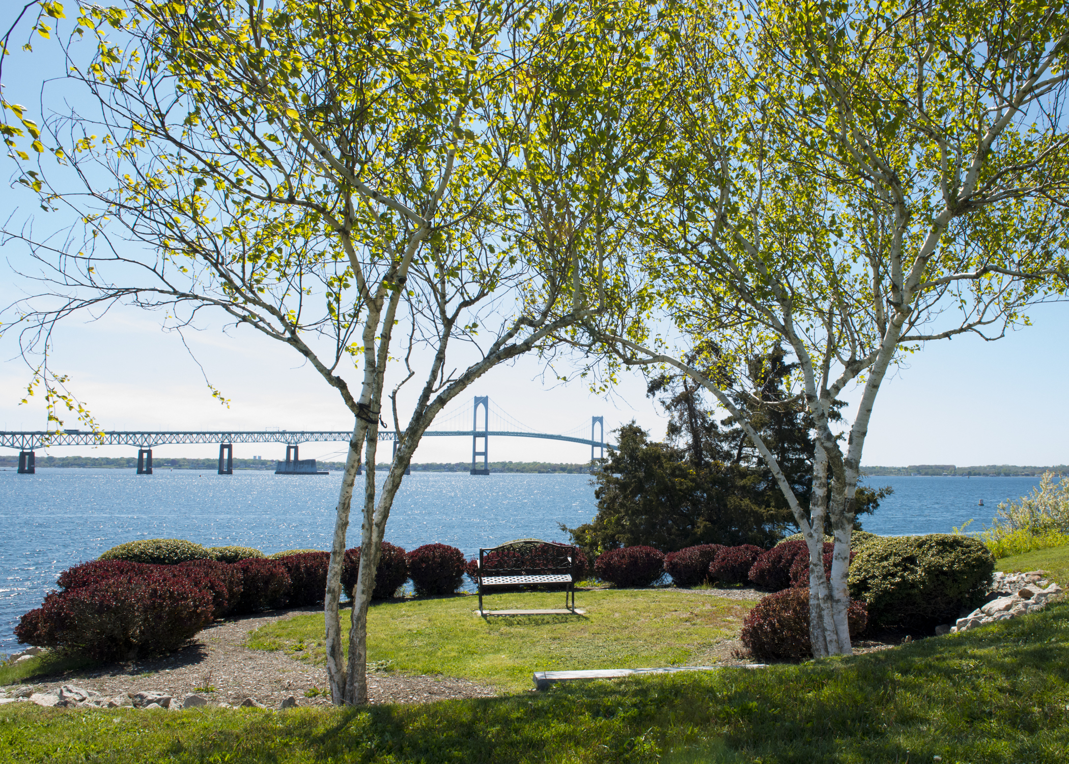 View of Newport bridge from the U.S. Naval War College campus