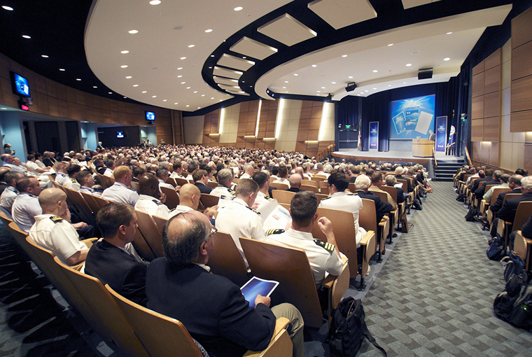 Kiron Skinner from Carnegie Mellon University delivers a keynote address during the 69th annual Current Strategy Forum held at U.S. Naval War College.