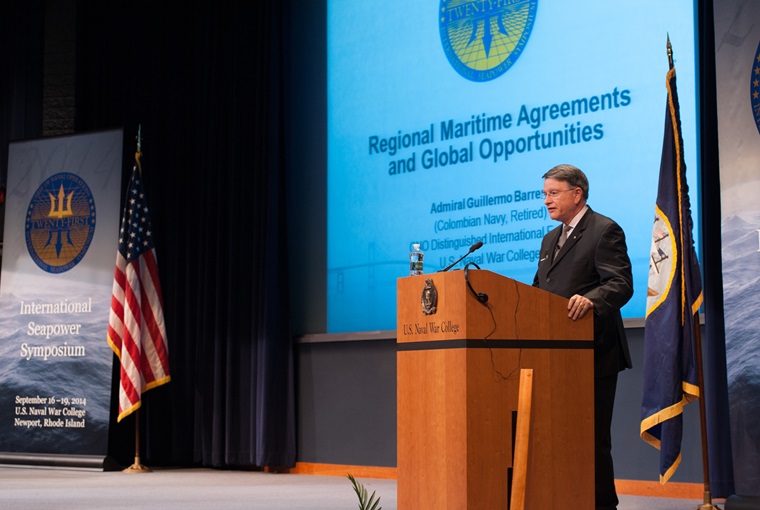 Adm. Barrera speaking at the International Seapower Symposium