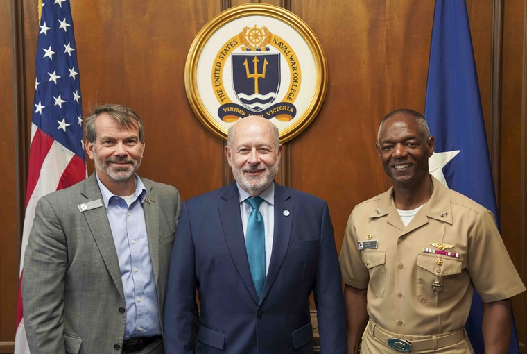 U.S. Naval War College (NWC) President Rear Adm. Darryl Walker and Provost Dr. Stephen Mariano met with Under Secretary of Commerce for Oceans and Atmosphere and National Oceanic and Atmospheric Administration (NOAA) Administrator Dr. Richard Spinrad.