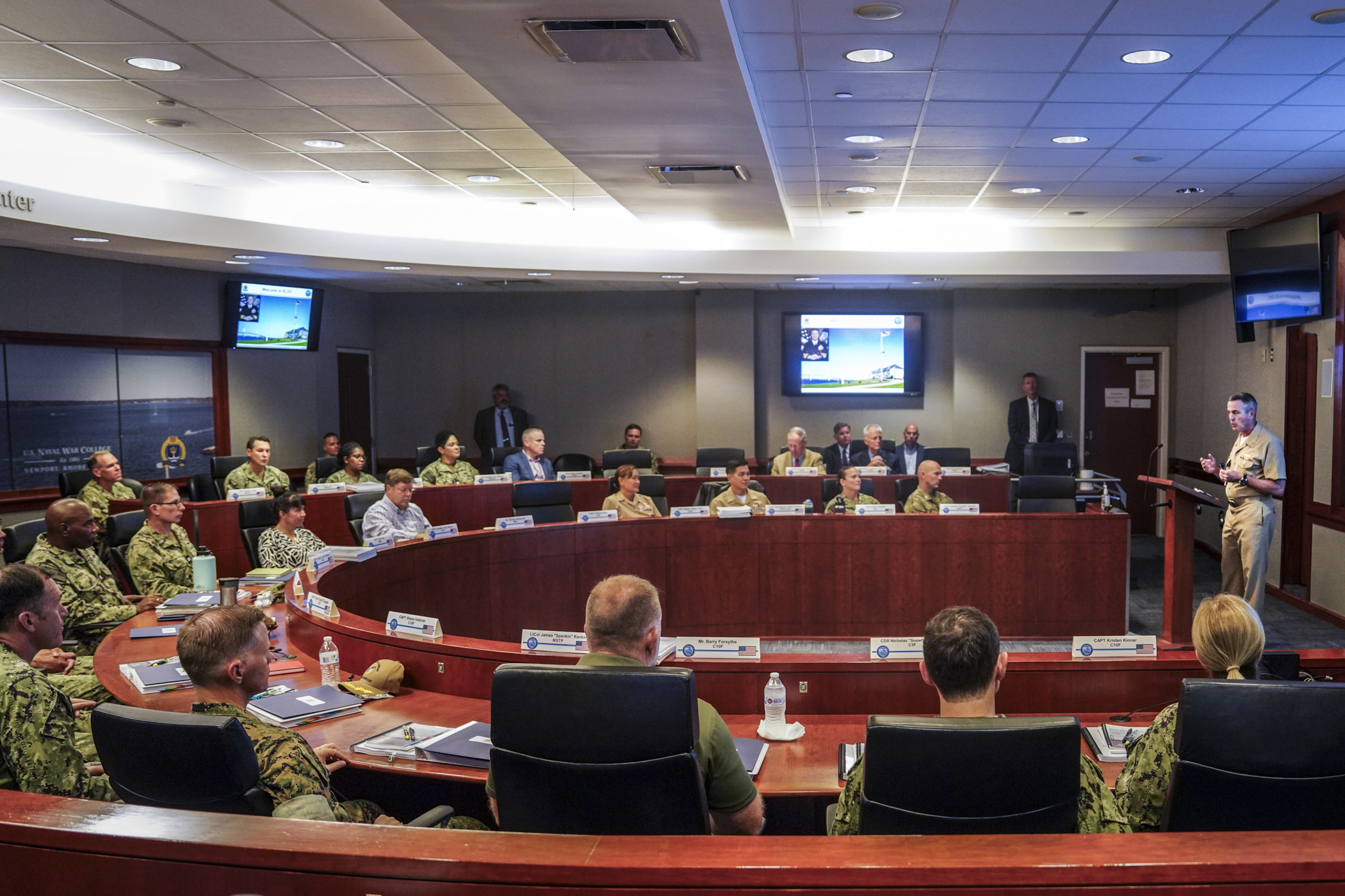 The U.S. Naval War College’s (NWC) College of Maritime Operational Warfare (CMOW) hosted its Executive Level Operational Level of Warfare Course (ELOC), a series focused on improving combat readiness for U.S. maritime forces operating globally, onboard Naval Station Newport, June 8-12.