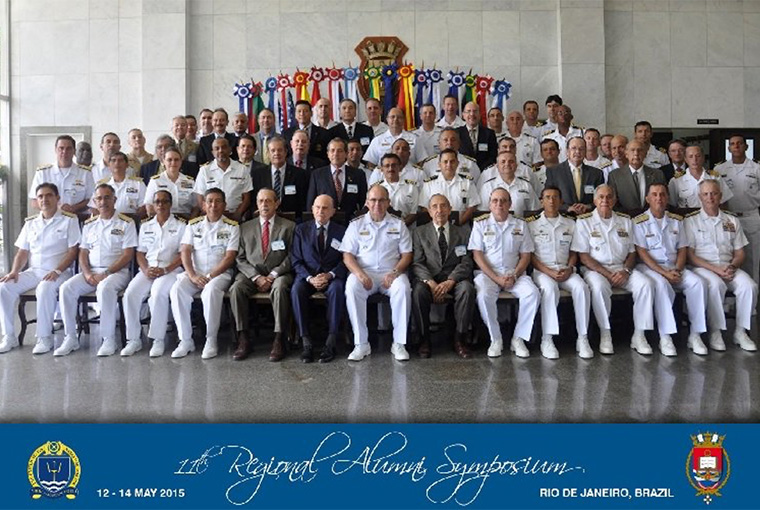 Participants engage in conversation during a concession break at U.S. Naval War College’s 16th Regional Alumni Symposium held in the Malaysian capital of Kuala Lumpur. 