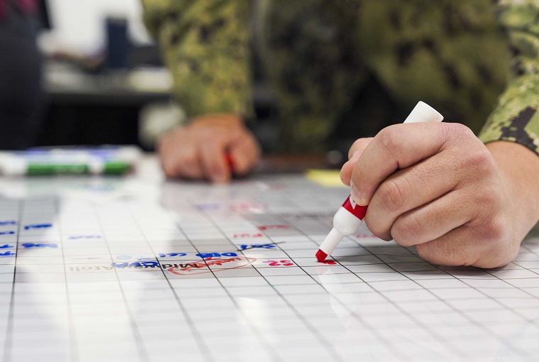 Image of a dry erase map for the Wargaming 101 course.