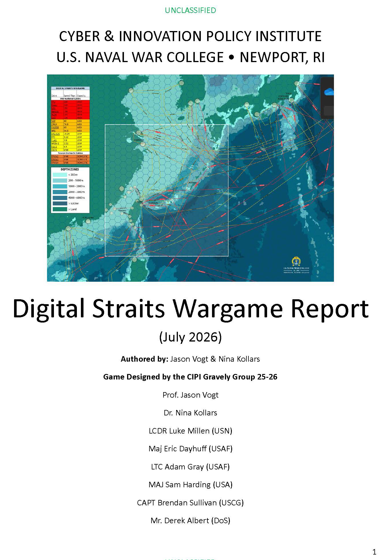 Digital Straits Wargame Report Cover