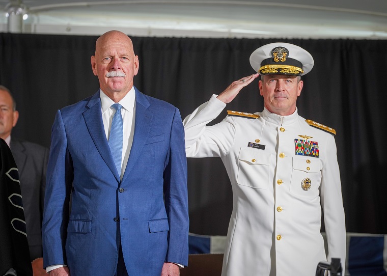 Retired U.S. Navy Admiral and former Commander, U.S. Pacific Fleet, Scott Swift and U.S. Naval War College President, Rear Admiral Peter A. Garvin.
