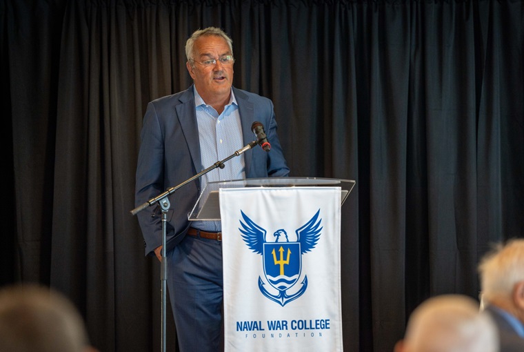 Retired Vice Adm. Collin Green, Former Deputy Commander, U.S. Special Operations Command and former Commander, Naval Special Warfare, provided the keynote address at the 2024 CIWAG Maritime Symposium.