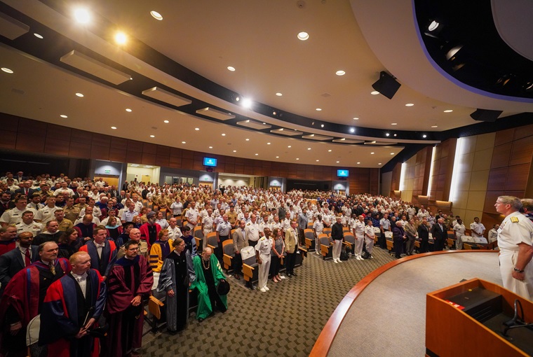 The U.S. Naval War College convocation ceremony welcoming more than 462 students.