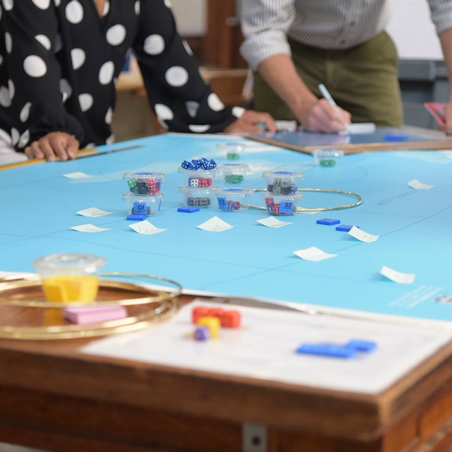 A war game at the U.S. Naval War College.