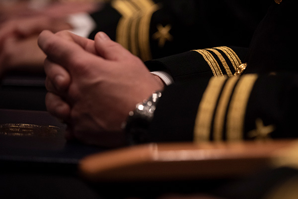 Officer during graduation at the U.S. Naval War College.