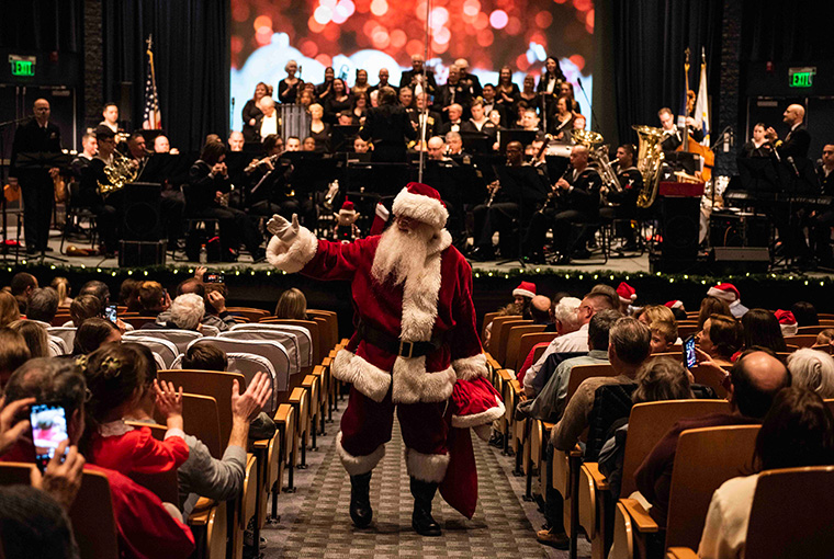 Navy Band Northeast (NBNE) performed in a "Holiday by the Bay" concert at the U.S. Naval War College’s Spruance Auditorium, Dec. 15.