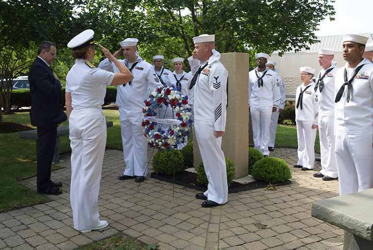 Rear Adm. Shoshana S. Chatfield pays respects