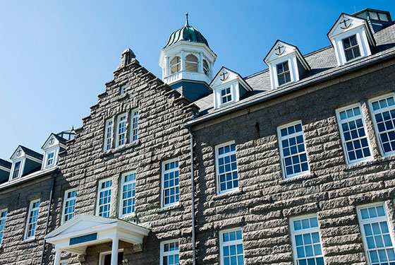 Side view of the international wing at the U.S. Naval War College.