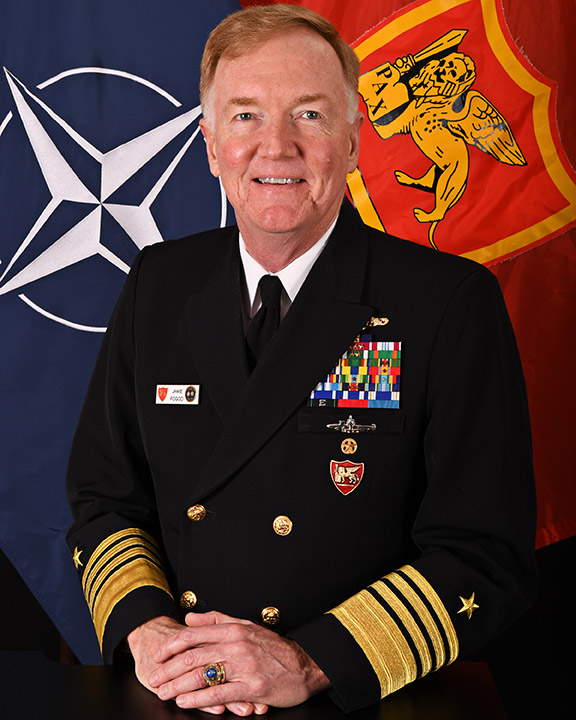 Adm. James G. Foggo III, commander of Allied Joint Force Command Naples and U.S. Naval Forces Europe and Africa