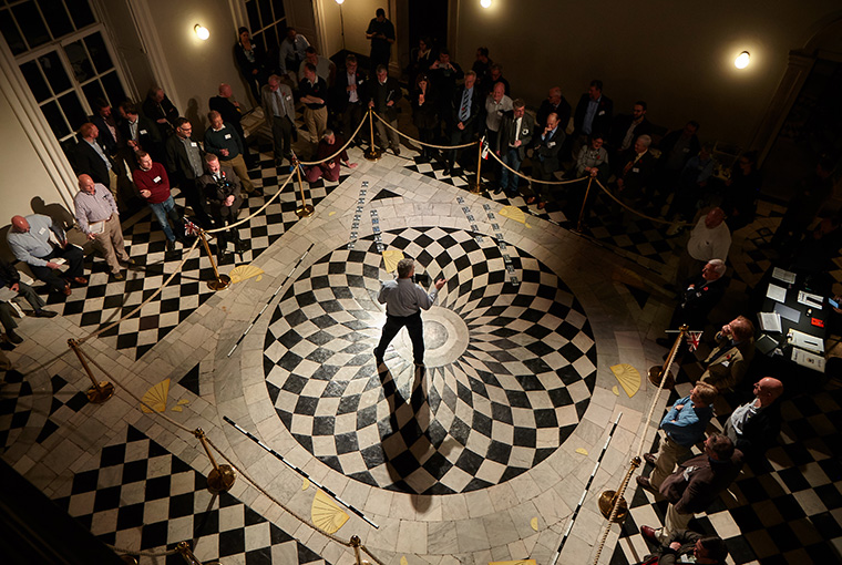 Participants of the re-enactment of the Battle of Jutland contribute to a U.S. Naval War College war game based on the much-studied World War I battle held at the Queen’s House at the National Maritime Museum in Greenwich, England.