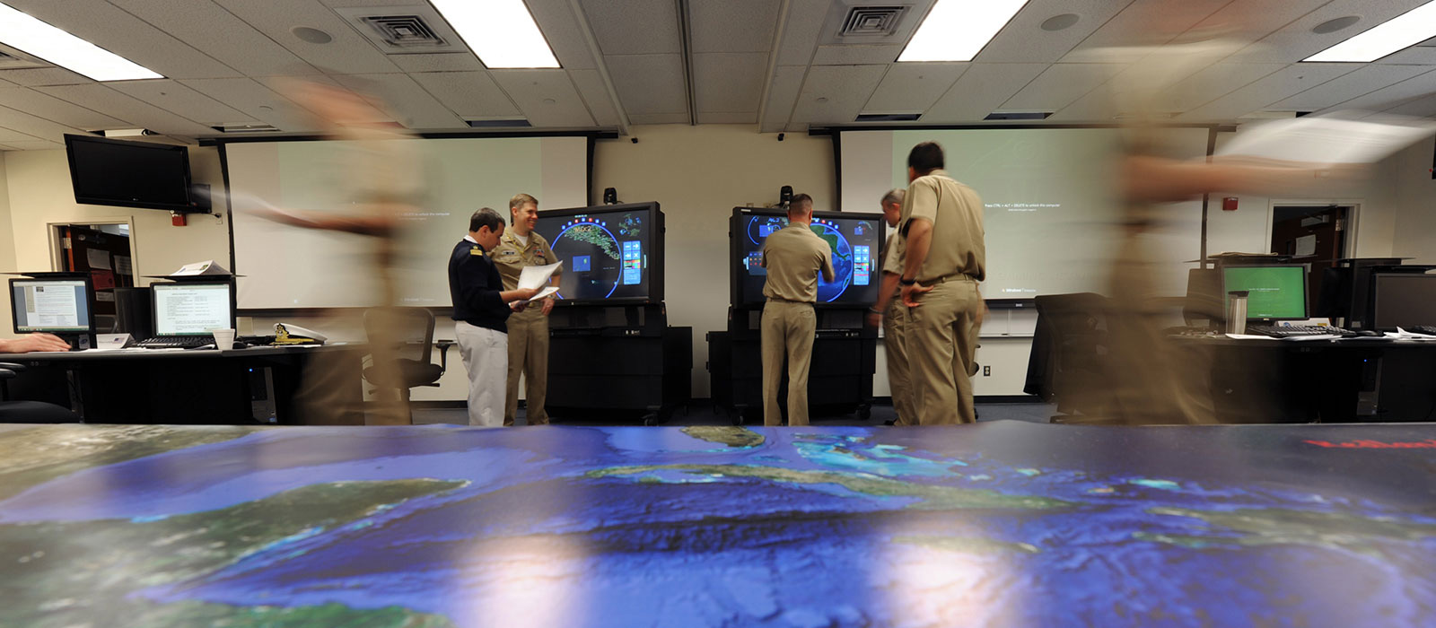 Bustling command center