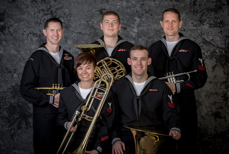 Photo of Navy Band Northeast's brass quintet