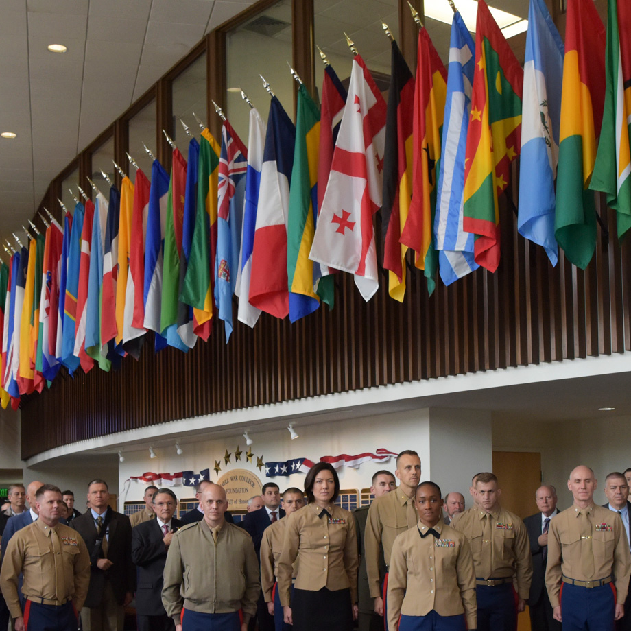 U.S. Naval War College celebrated the U.S. Marine Corps 244th birthday in Spruance lobby, Nov. 6.