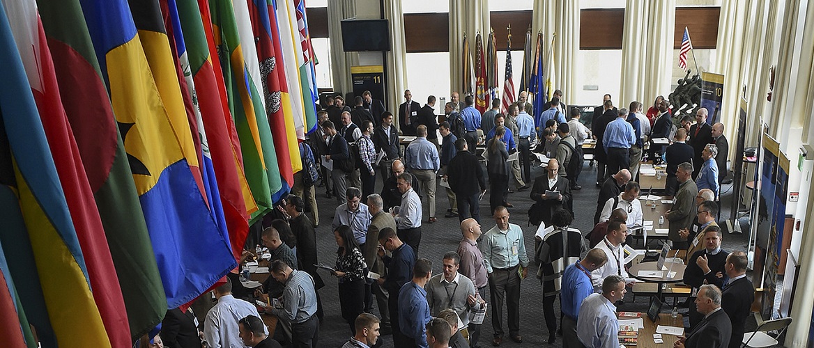 U.S. Naval War College (NWC) students participate in an electives fair held in NWC’s Spruance lobby. 