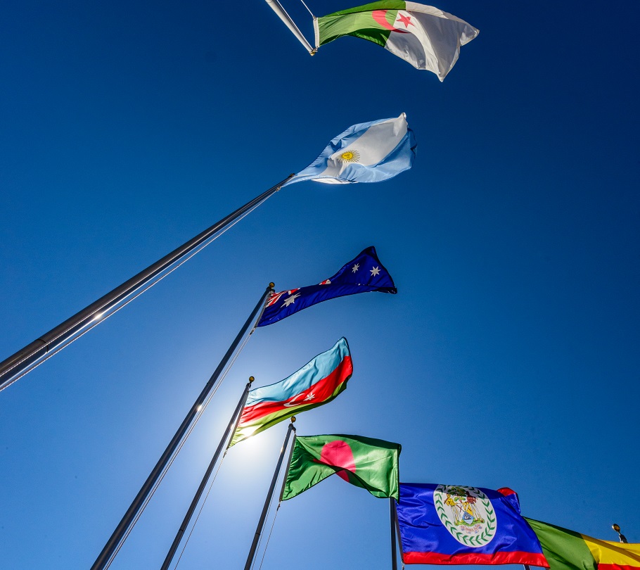 International flags at Naval War College