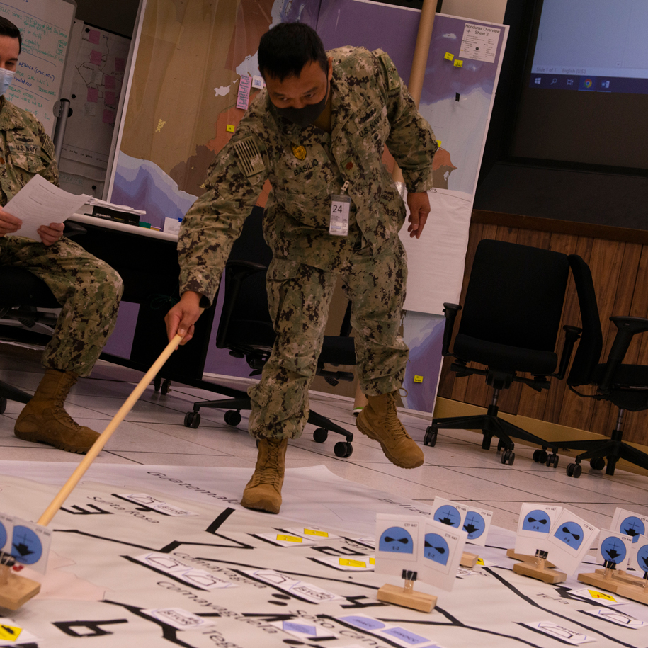 Students involved in a wargame.